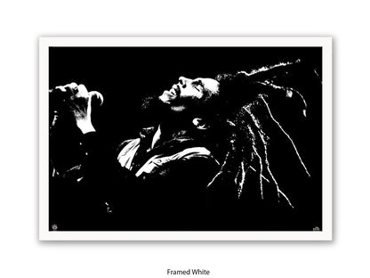 Bob Marley Poster - Dreads on the air - Reggae Legend Wall Art - Vintage Jamaican Music Print