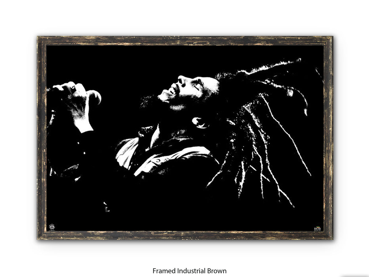 Bob Marley Poster - Dreads on the air - Reggae Legend Wall Art - Vintage Jamaican Music Print