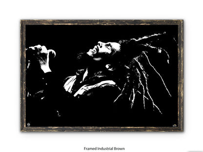 Bob Marley Poster - Dreads on the air - Reggae Legend Wall Art - Vintage Jamaican Music Print