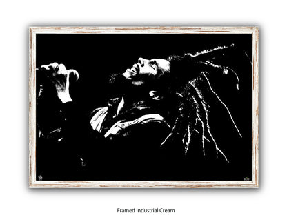 Bob Marley Poster - Dreads on the air - Reggae Legend Wall Art - Vintage Jamaican Music Print