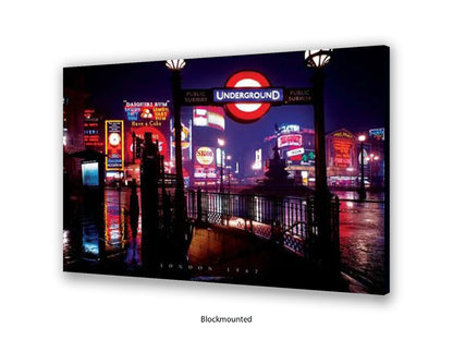 Vintage London 1967 Piccadilly Circus Underground Night Poster