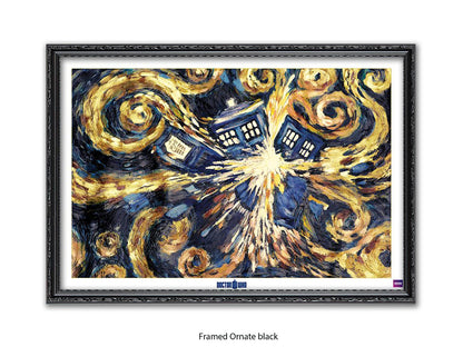Doctor Who poster | the iconic Exploding TARDIS | Van Gogh Style artwork