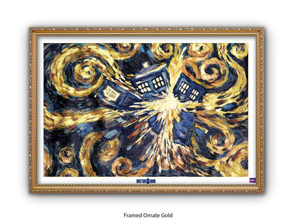 Doctor Who poster | the iconic Exploding TARDIS | Van Gogh Style artwork