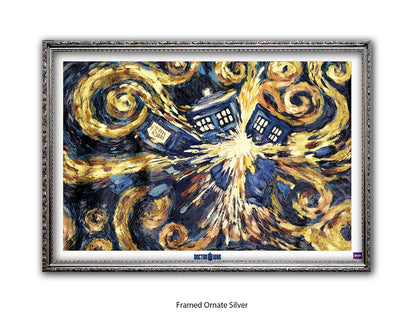 Doctor Who poster | the iconic Exploding TARDIS | Van Gogh Style artwork