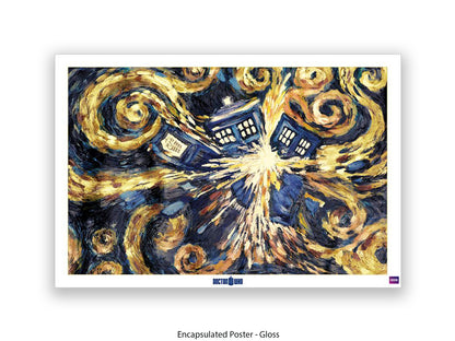 Doctor Who poster | the iconic Exploding TARDIS | Van Gogh Style artwork