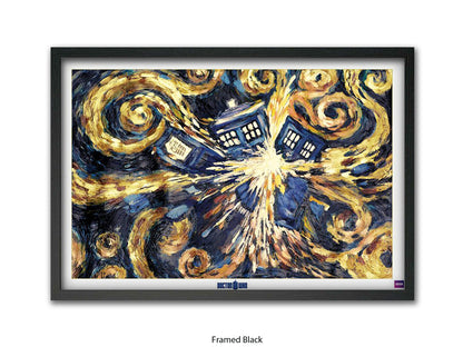 Doctor Who poster | the iconic Exploding TARDIS | Van Gogh Style artwork