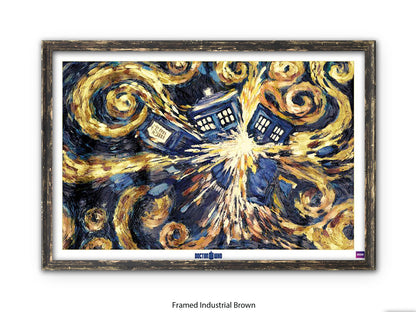 Doctor Who poster | the iconic Exploding TARDIS | Van Gogh Style artwork