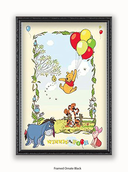 Winnie The Pooh  Balloons Poster
