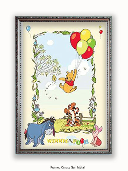 Winnie The Pooh  Balloons Poster