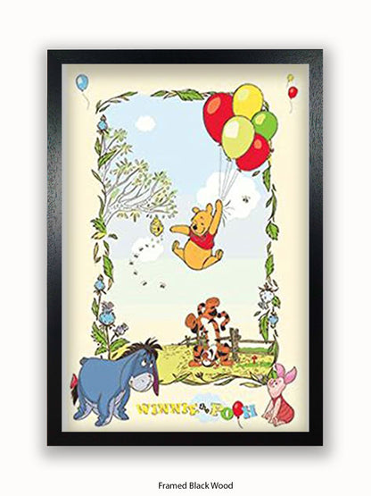 Winnie The Pooh  Balloons Poster