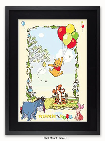 Winnie The Pooh  Balloons Poster