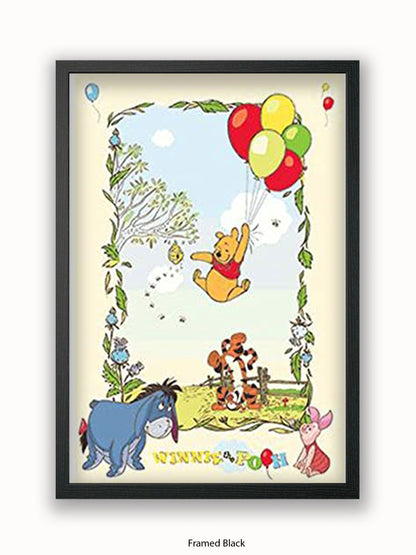 Winnie The Pooh  Balloons Poster