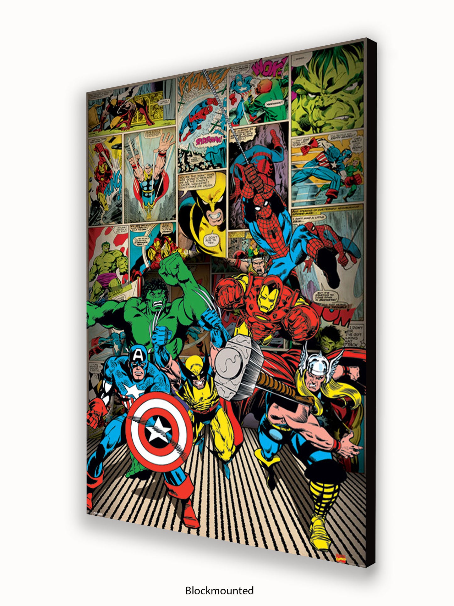 Marvel  Here Come The Heroes  Retro Poster
