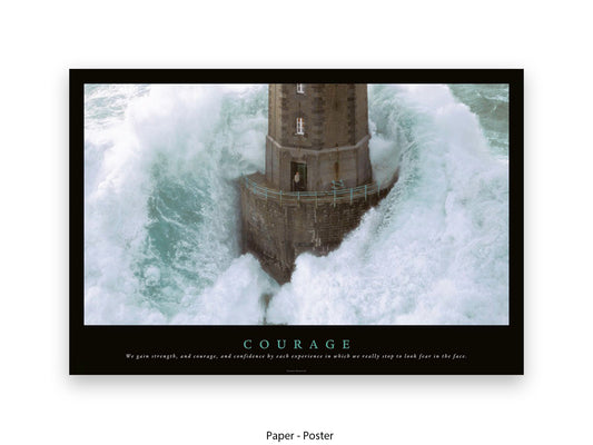 Courage Poster - Inspirational Typography Wall Art - Motivational Quote