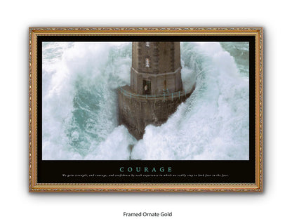 Courage Poster - Inspirational Typography Wall Art - Motivational Quote