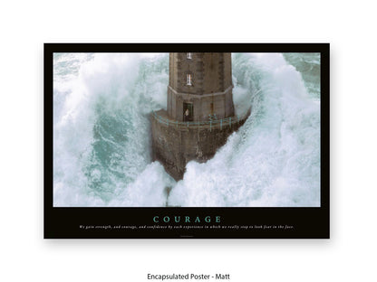 Courage Poster - Inspirational Typography Wall Art - Motivational Quote