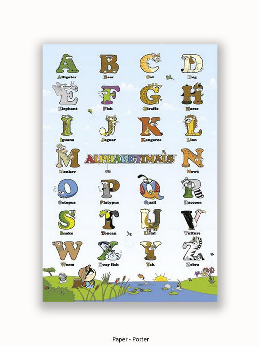 Alphabetimals  Alphabet  abc Poster