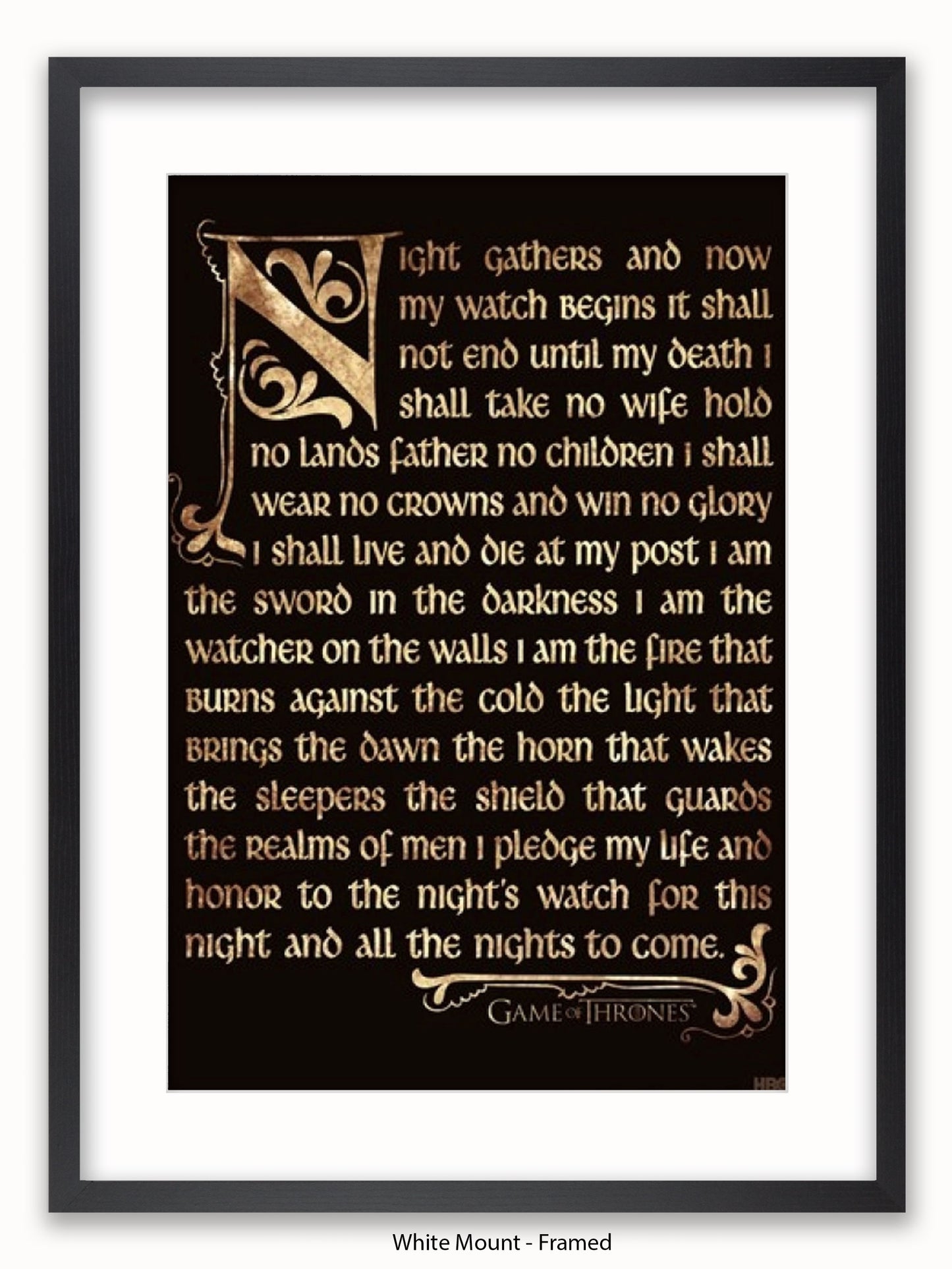 Game Of Thrones  Nightwatch Oath Poster