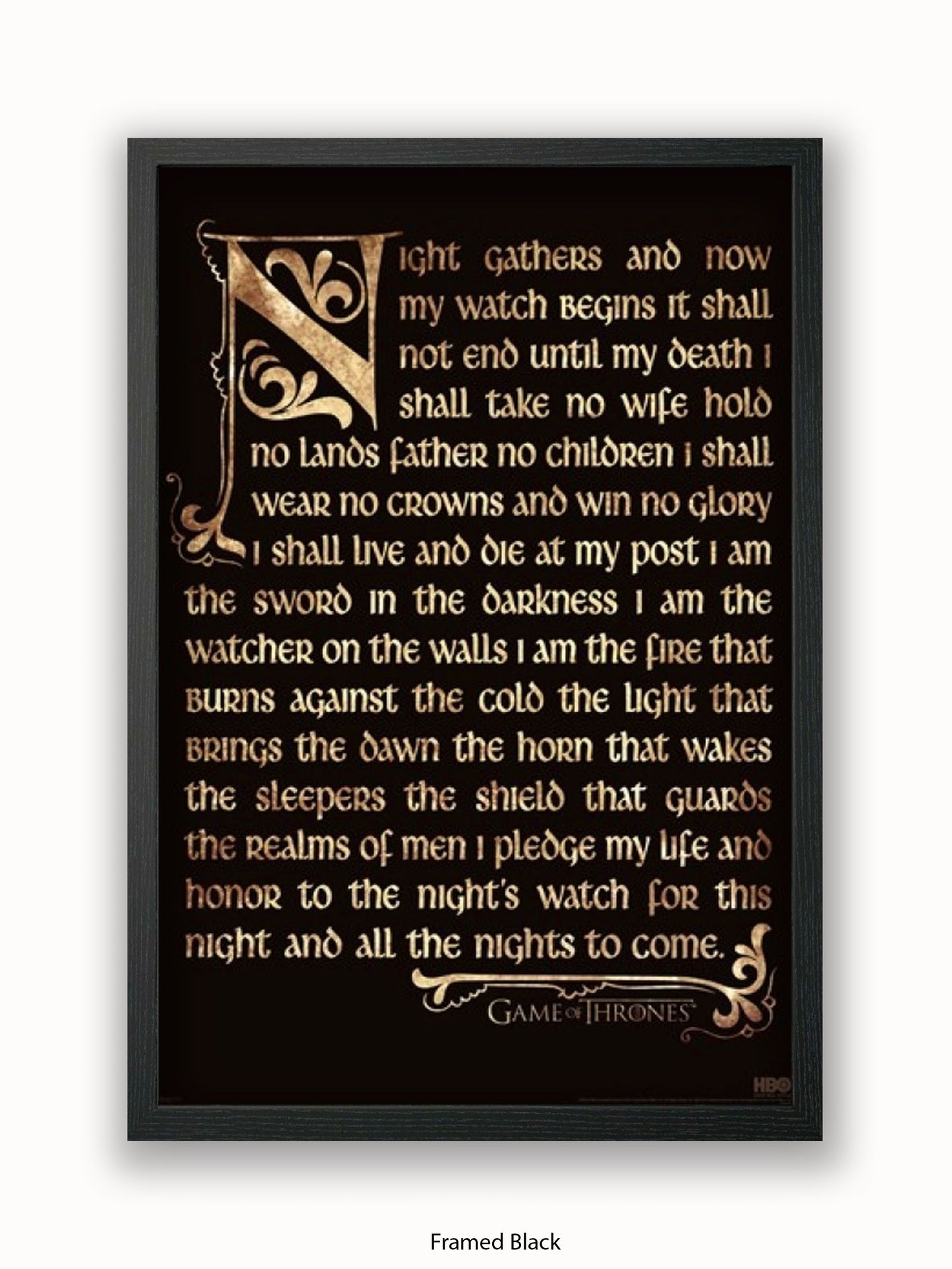 Game Of Thrones  Nightwatch Oath Poster