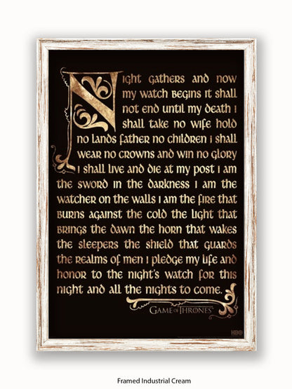 Game Of Thrones  Nightwatch Oath Poster