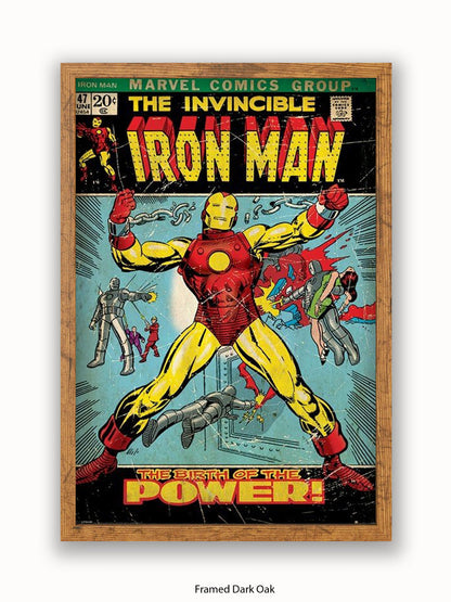 Iron Man  The Birth Of The Power  Comic Book Cover Poster