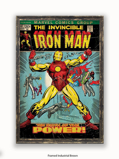 Iron Man  The Birth Of The Power  Comic Book Cover Poster