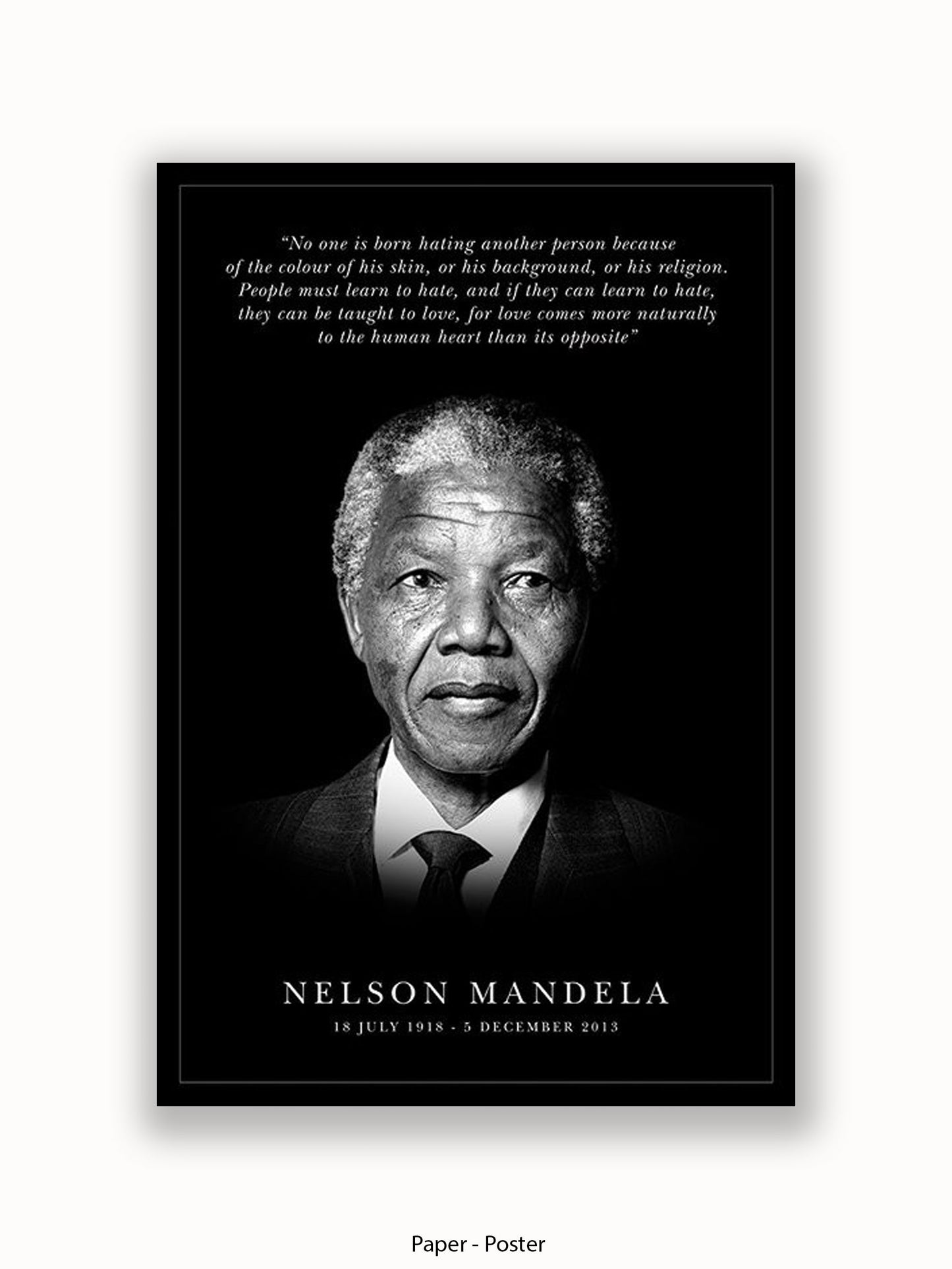Nelson Mandela  Inspirational Quote Poster