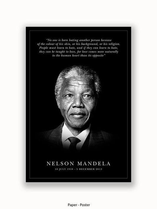 Nelson Mandela  Inspirational Quote Poster