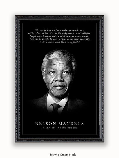 Nelson Mandela  Inspirational Quote Poster
