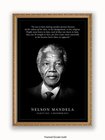 Nelson Mandela  Inspirational Quote Poster