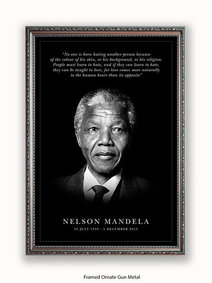 Nelson Mandela  Inspirational Quote Poster