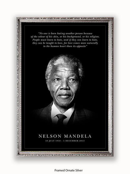 Nelson Mandela  Inspirational Quote Poster