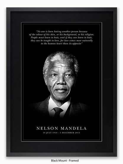 Nelson Mandela  Inspirational Quote Poster
