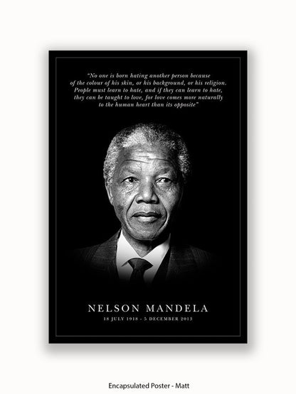Nelson Mandela  Inspirational Quote Poster