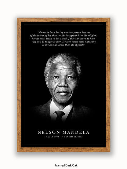 Nelson Mandela  Inspirational Quote Poster
