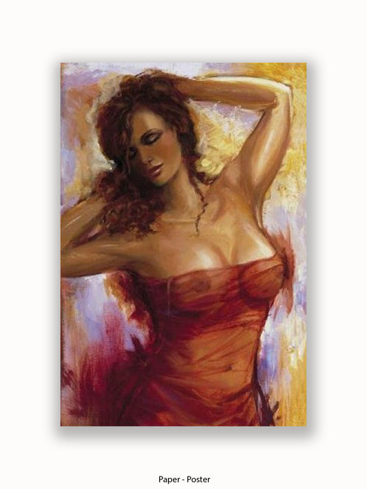 Red Female Art Poster