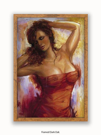 Red Female Art Poster