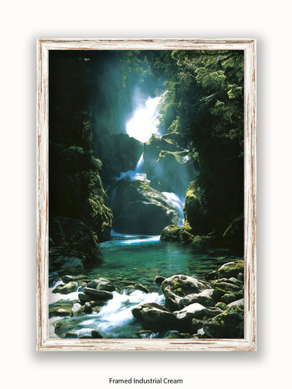 New Zealand Waterfall Poster