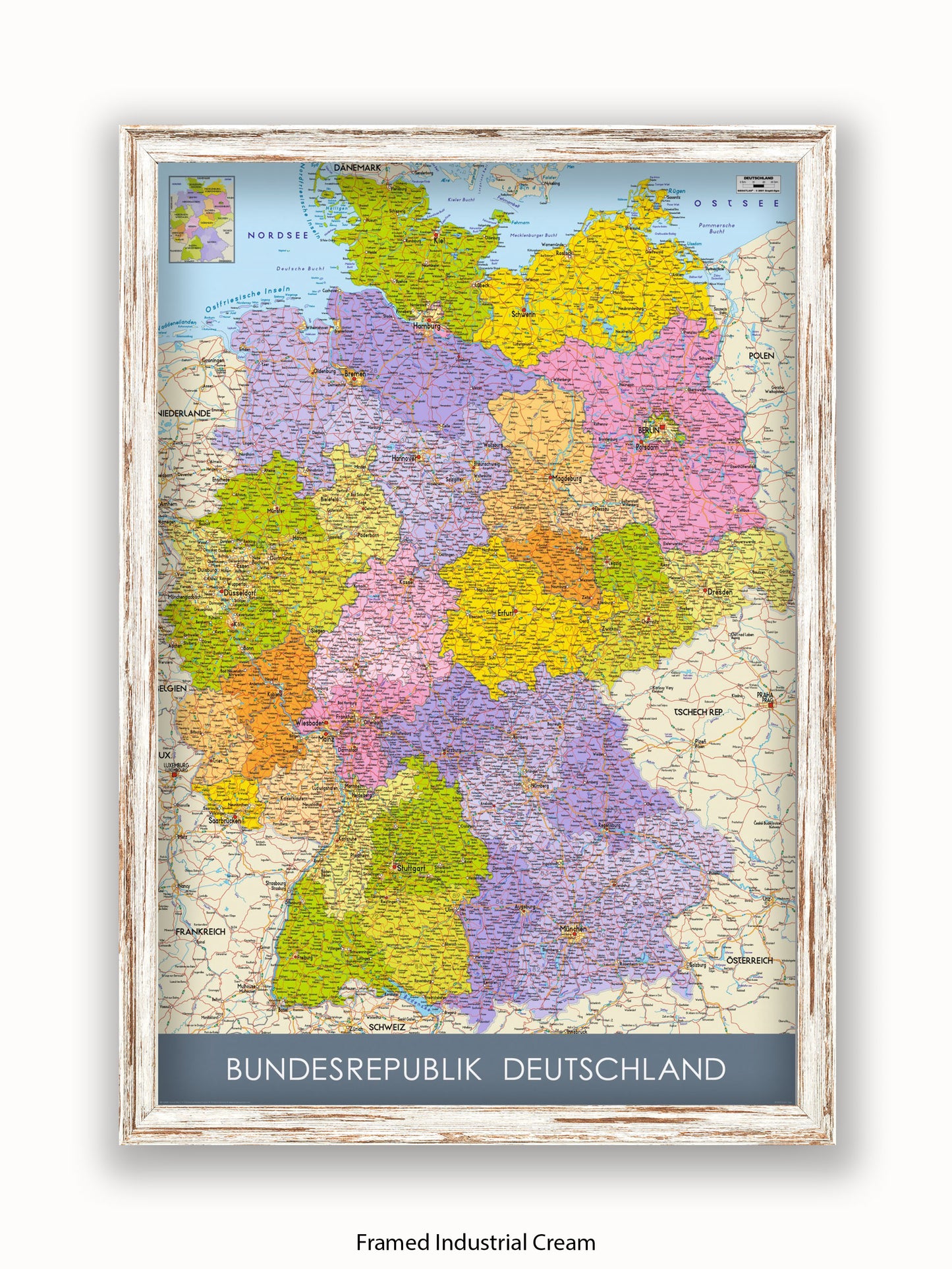 Germany Map II German Language Poster