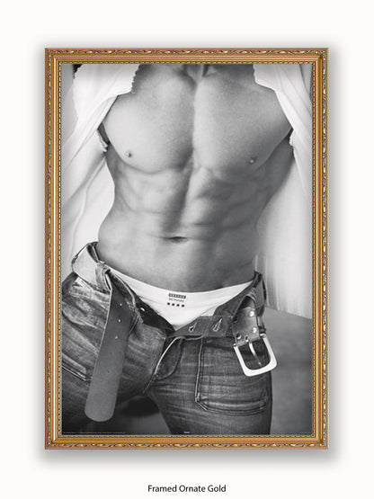 Sexy Man Black & White Torso II Poster
