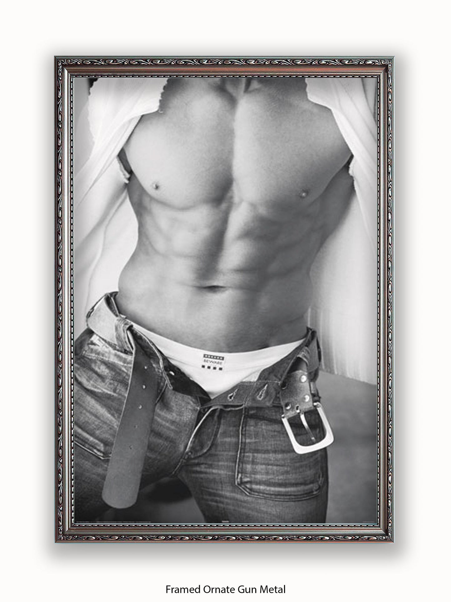 Sexy Man Black & White Torso II Poster