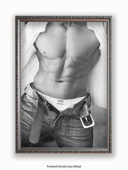 Sexy Man Black & White Torso II Poster
