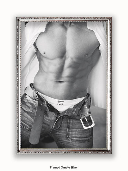 Sexy Man Black & White Torso II Poster