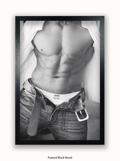 Sexy Man Black & White Torso II Poster