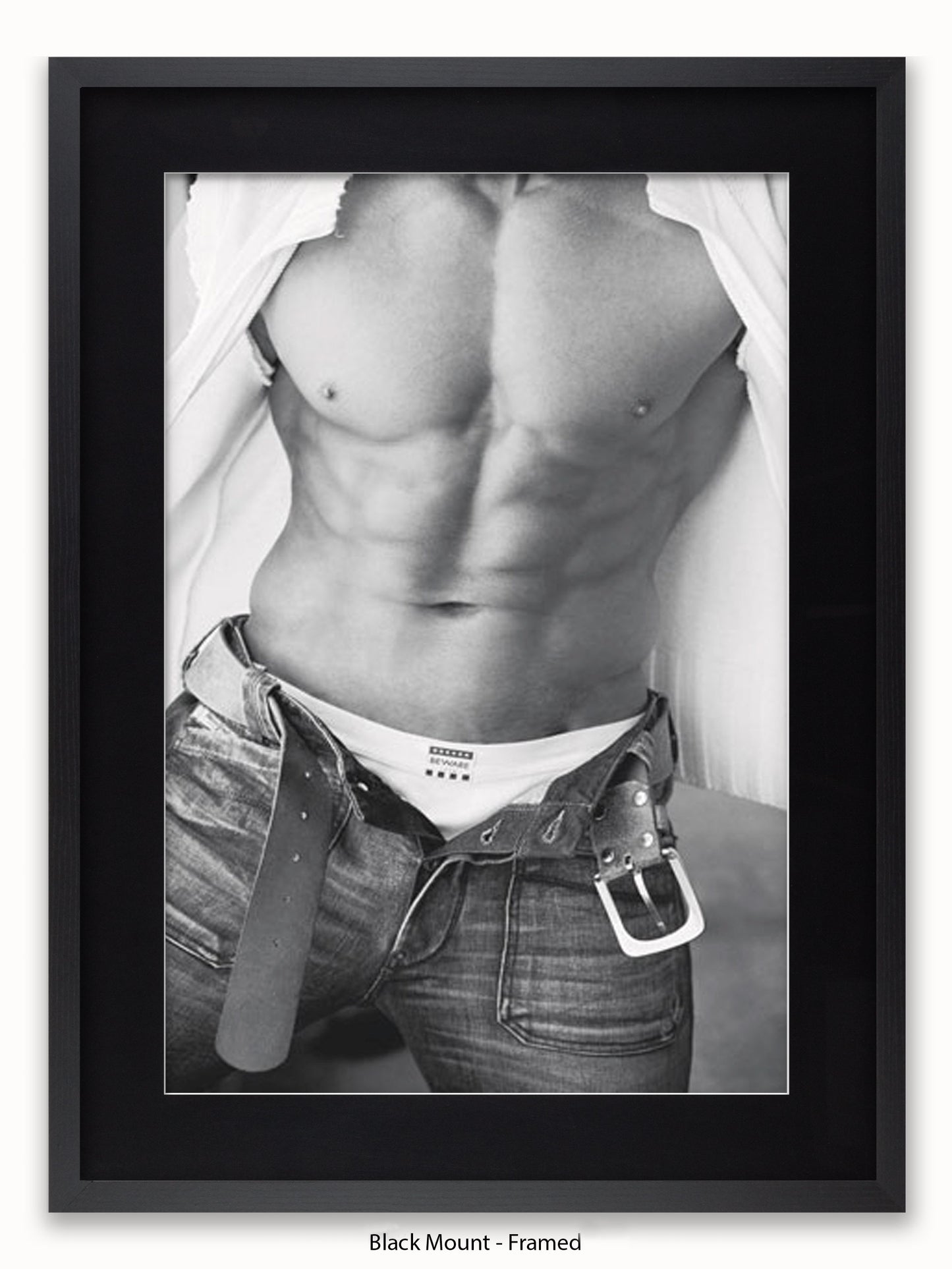 Sexy Man Black & White Torso II Poster