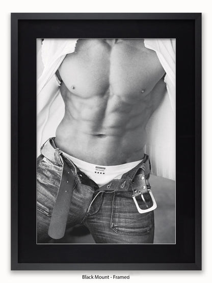 Sexy Man Black & White Torso II Poster