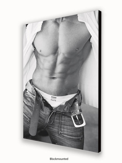 Sexy Man Black & White Torso II Poster