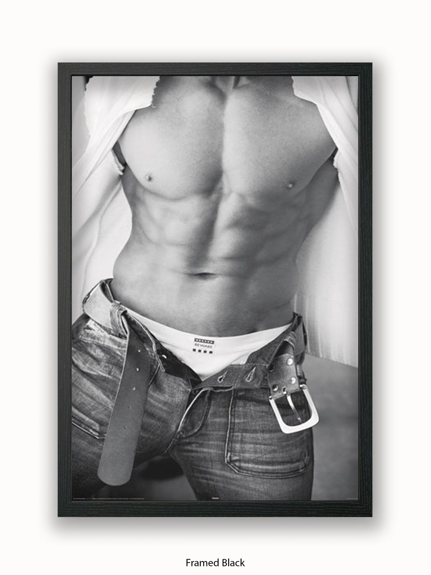 Sexy Man Black & White Torso II Poster