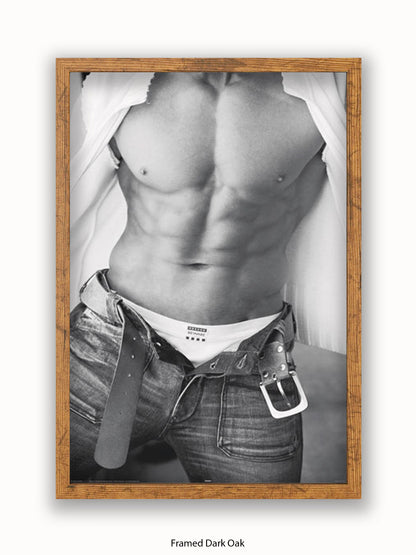 Sexy Man Black & White Torso II Poster