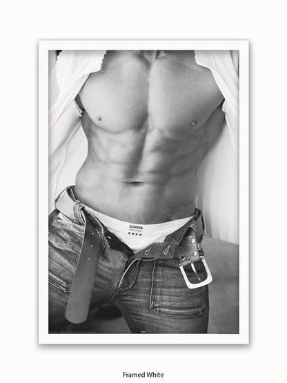 Sexy Man Black & White Torso II Poster